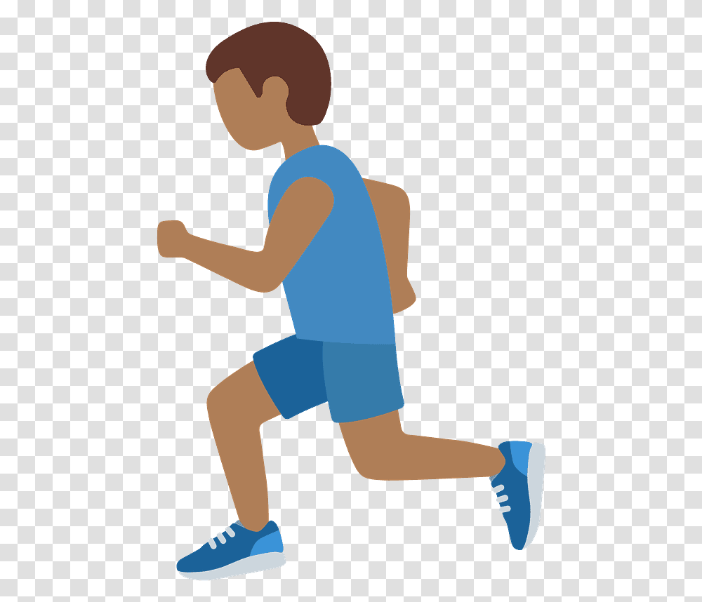 Man Running Emoji Clipart Personne Qui Court, Standing, Human, Kneeling, Arm Transparent Png