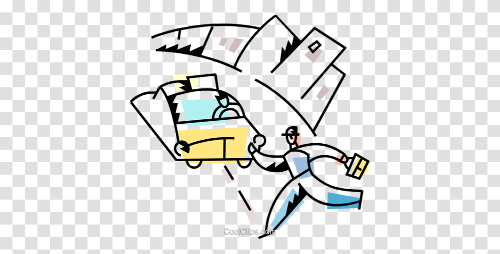 Man Running For A Cab Royalty Free Vector Clip Art Illustration, Bow, Drawing, Cleaning, Angler Transparent Png