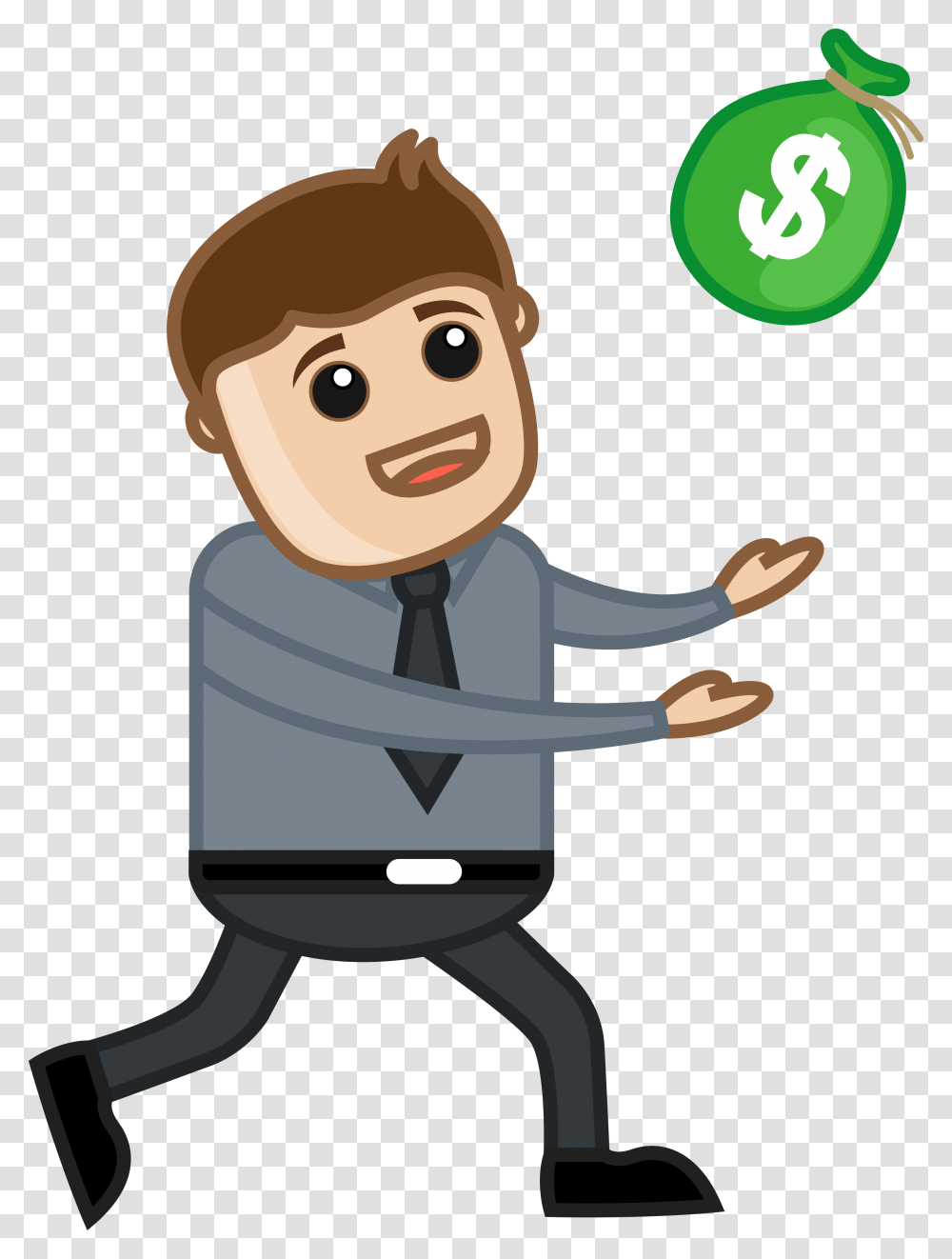 Man Running For Money Vector Illustration, Toy, Juggling, Performer Transparent Png