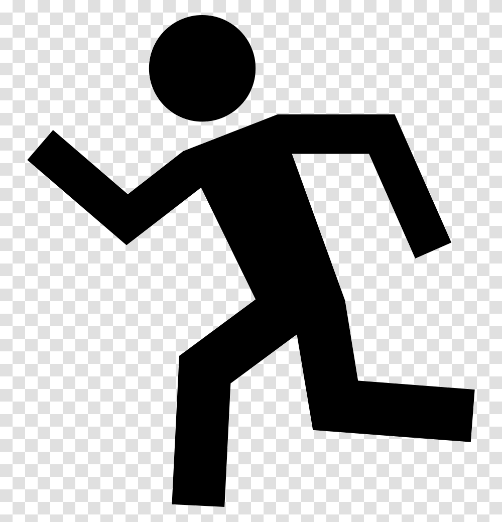 Man Running Left, Cross, Silhouette, Stencil Transparent Png
