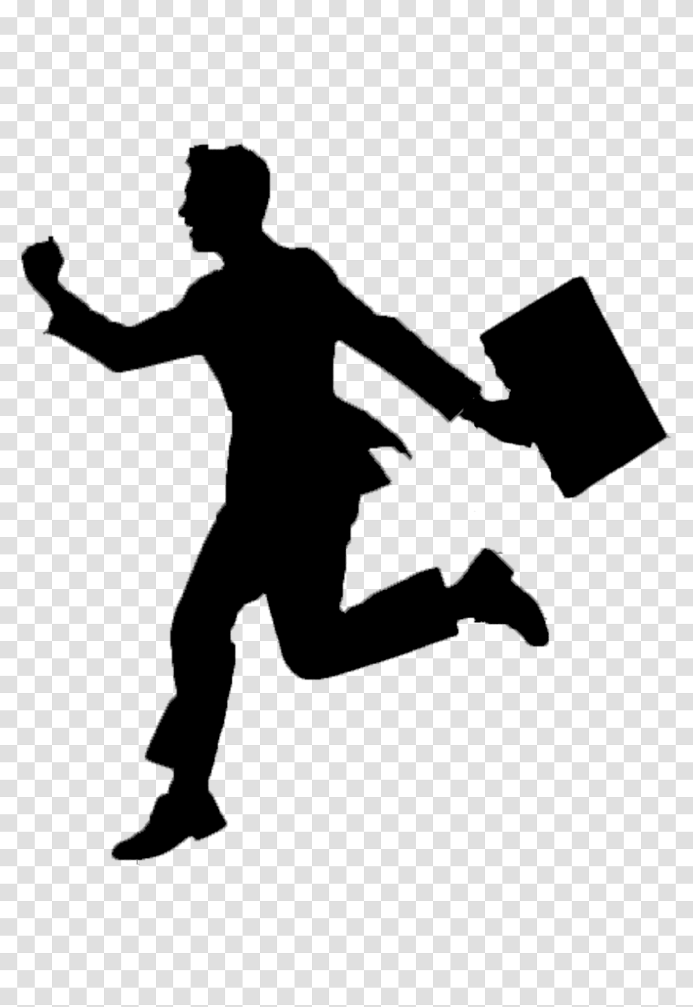 Man Running Office Silhouette Free Download, Gray, World Of Warcraft Transparent Png