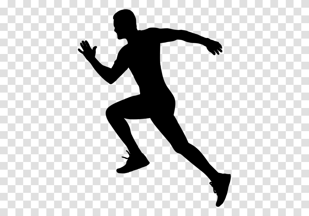 Man Running Silhouette Clipart, Gray, World Of Warcraft Transparent Png