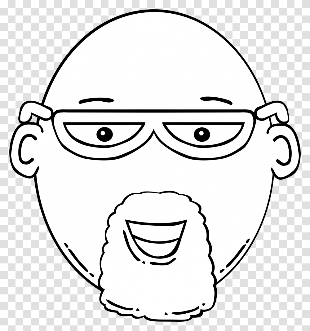 Man's Face From Worldlabel Clip Arts Man With Eyeglasses Clipart Face Black And White, Head, Helmet, Accessories, Jaw Transparent Png