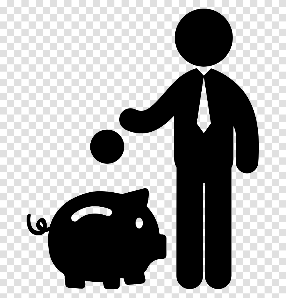 Man Saving Money Money Stick Figure, Stencil, Person, Human, Silhouette Transparent Png