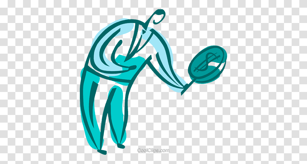 Man Searching For Money Royalty Free Vector Clip Art Illustration, Animal, Mammal, Water Transparent Png