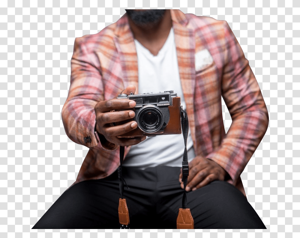 Man Seated With Camera Photography, Person, Human, Electronics, Photographer Transparent Png