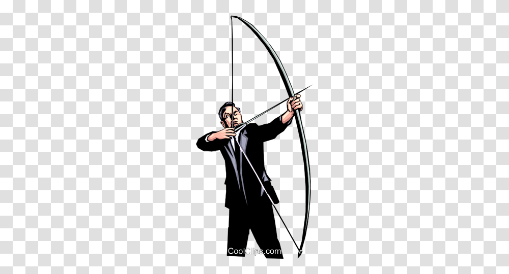 Man Shooting An Arrow Royalty Free Vector Clip Art Illustration, Bow, Person, Human, Archery Transparent Png