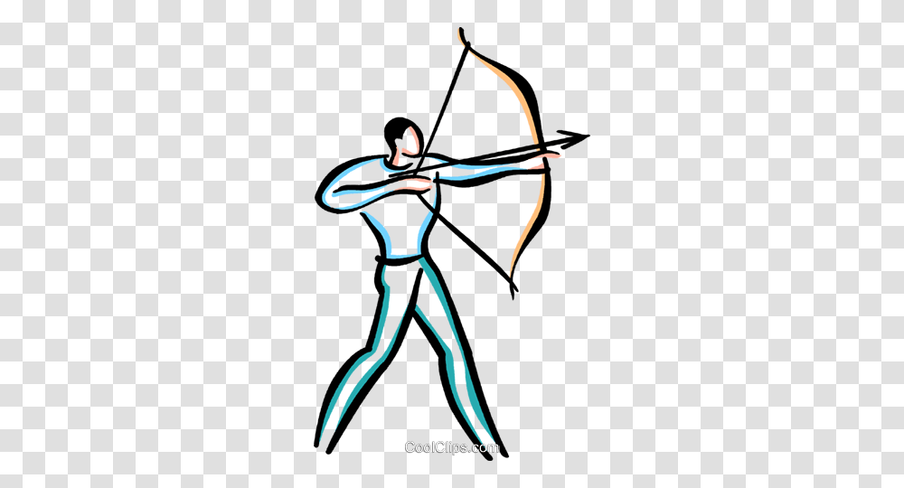 Man Shooting Bow And Arrow Royalty Free Vector Clip Art, Archer, Archery, Sport, Sports Transparent Png