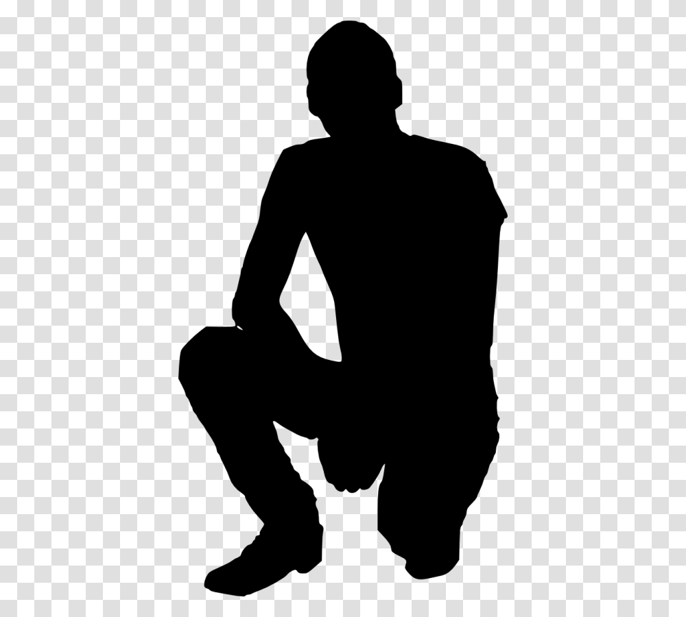 Man Silhouette, Person, Human, Kneeling, Sleeve Transparent Png