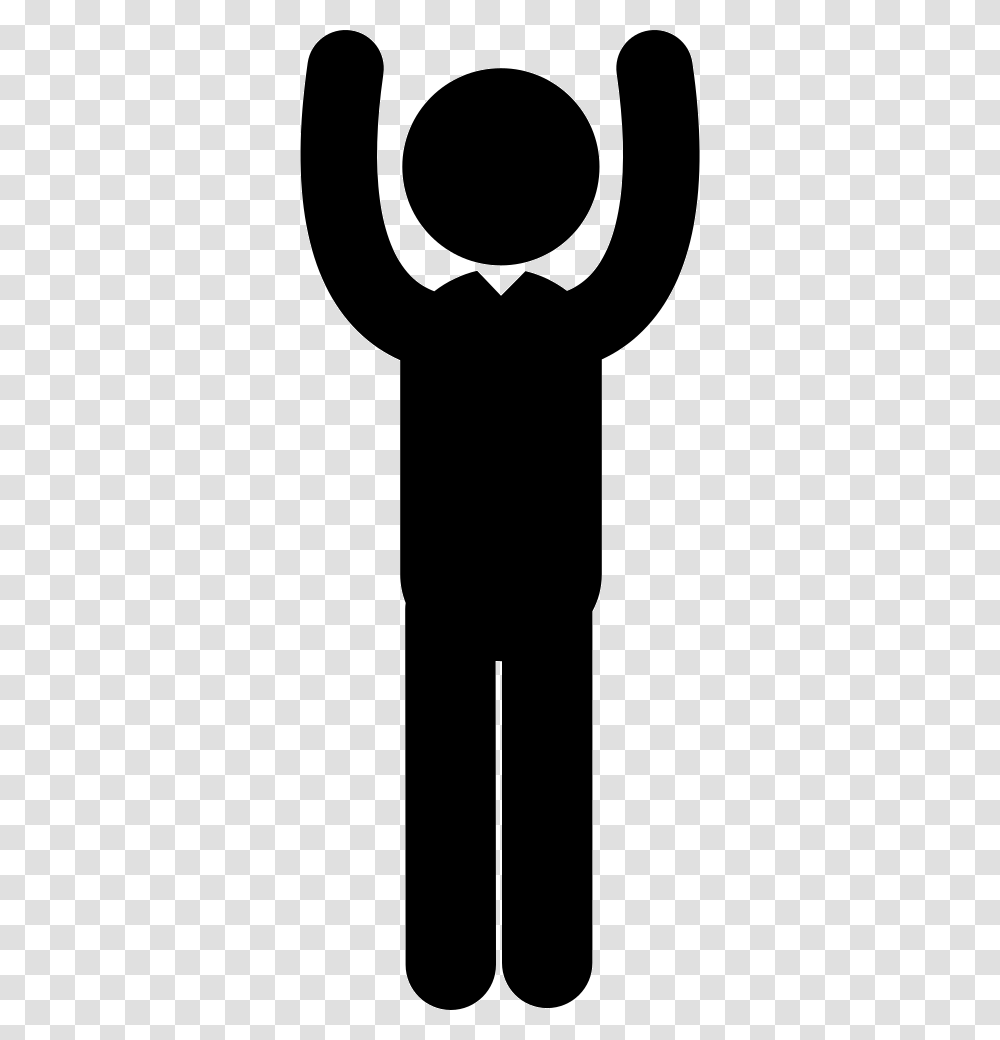 Man Silhouette With Raised Arms, Hand, Standing, Stencil, Photography Transparent Png