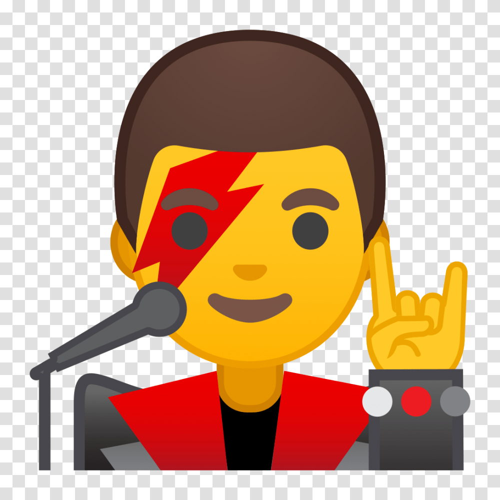 Man Singer Icon Noto Emoji People Profession Iconset Google, Head, Crowd, Pac Man Transparent Png