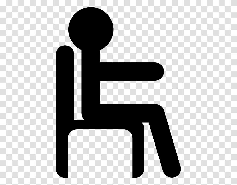 Man Sit Chair Pictogram Black Work Stick Figure In Chair, Gray Transparent Png