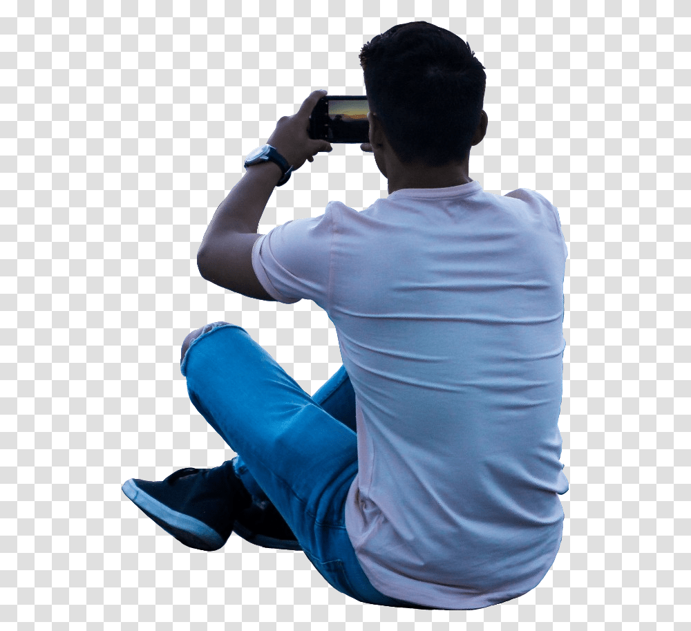 Man Sitting Camera In Hand Person Overlay Cutout Camera Man Back, Human, Photography, Finger, Photographer Transparent Png