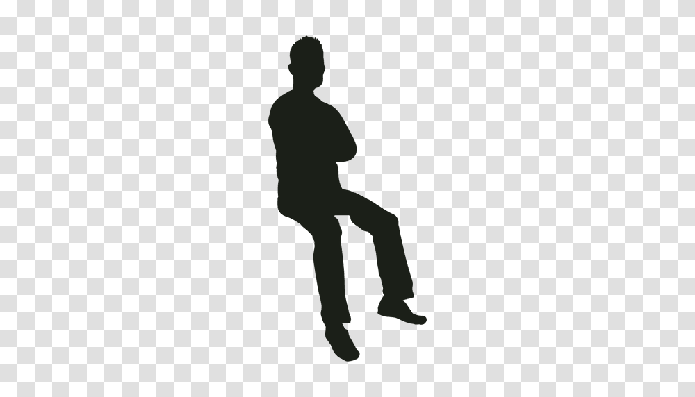 Man Sitting Hands Crossed Silhouette, Person, Human, Pedestrian, Standing Transparent Png