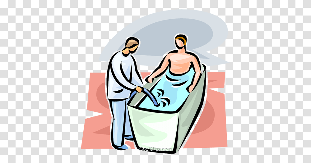 Man Sitting In A Therapeutic Whirlpool Royalty Free Vector Clip, Cleaning, Washing, Bucket Transparent Png