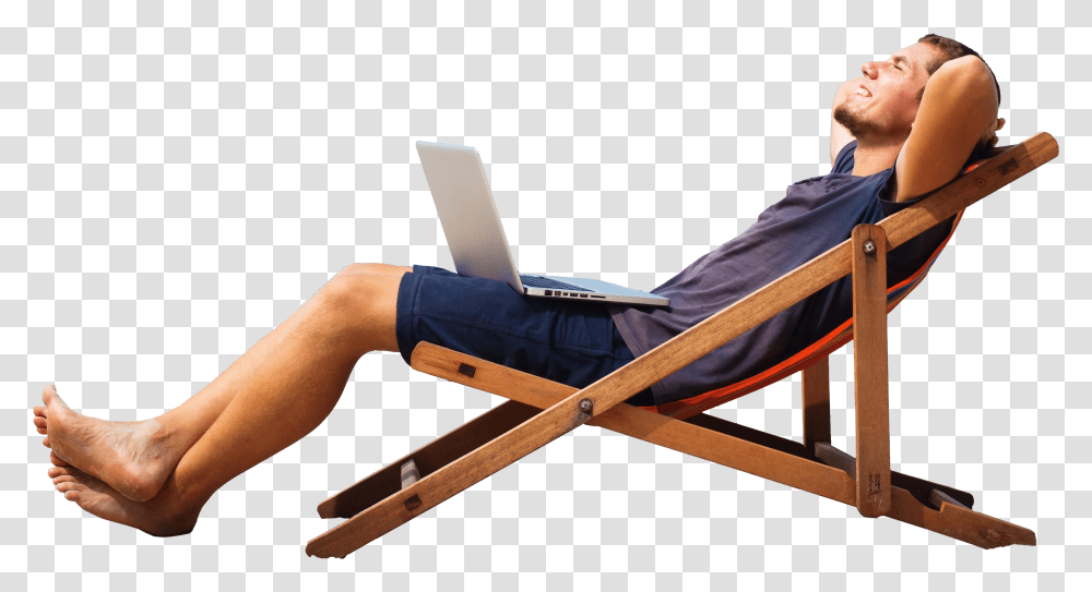 Man Sitting In Chair People Beach Chair, Furniture, Person, Human, Clothing Transparent Png