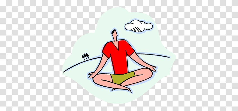 Man Sitting In Park Meditating Royalty Free Vector Clip Art, Kneeling, Leisure Activities, Water, Life Buoy Transparent Png