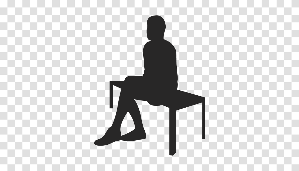 Man Sitting On Bench, Person, Human, Silhouette Transparent Png