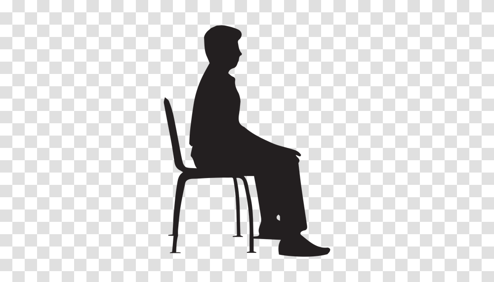 Man Sitting On Chair Silhouette, Person, Human, Musician, Musical Instrument Transparent Png
