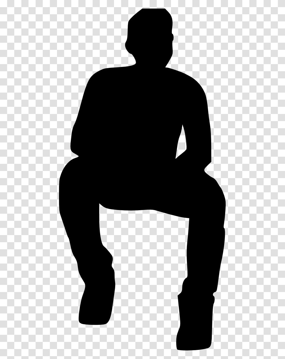 Man Sitting Silhouette Image, Person, Human, Kneeling, Hoodie Transparent Png