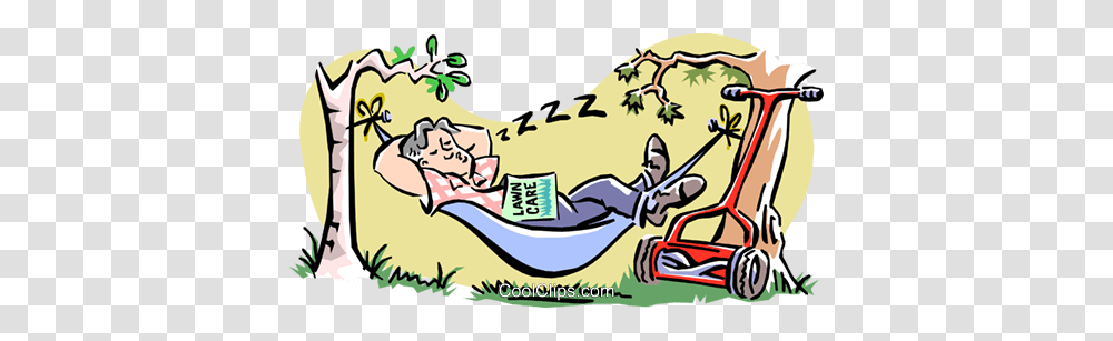 Man Sleeping In Hammock Royalty Free Vector Clip Art Illustration, Furniture, Meal, Food Transparent Png