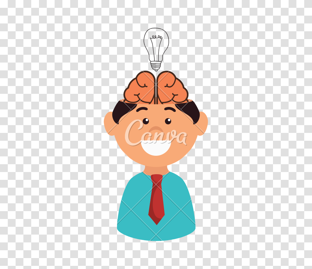 Man Smiling Bulb Brain Vector Icon Illustration, Snowman, Nature, Tie, Accessories Transparent Png