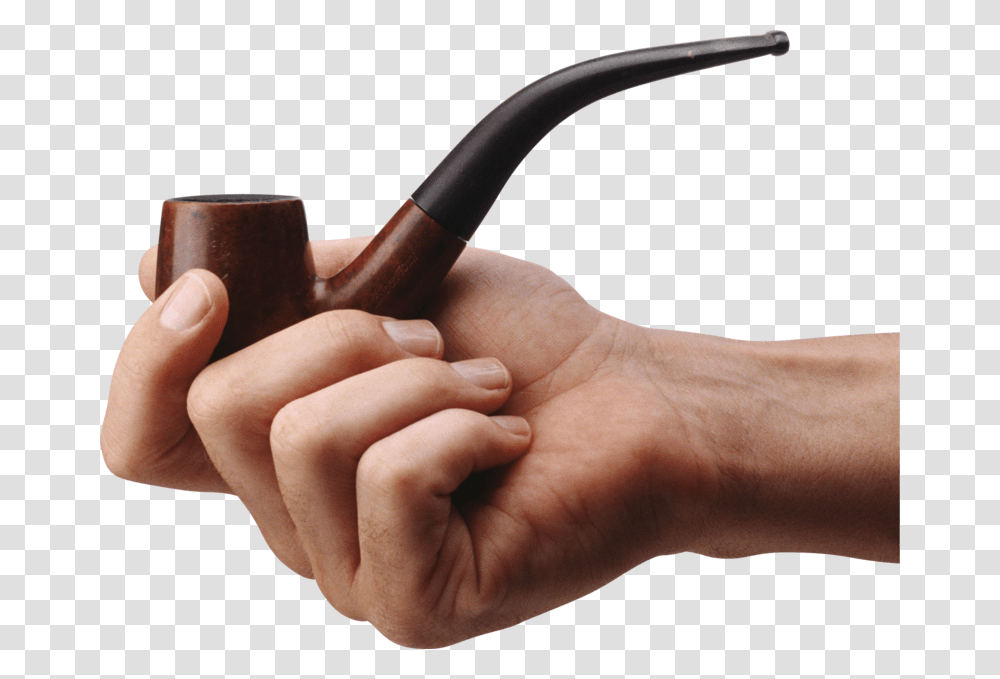 Man Smoking Pipe Clipart Hand Holding Smoking Pipe, Smoke Pipe, Person, Human, Finger Transparent Png