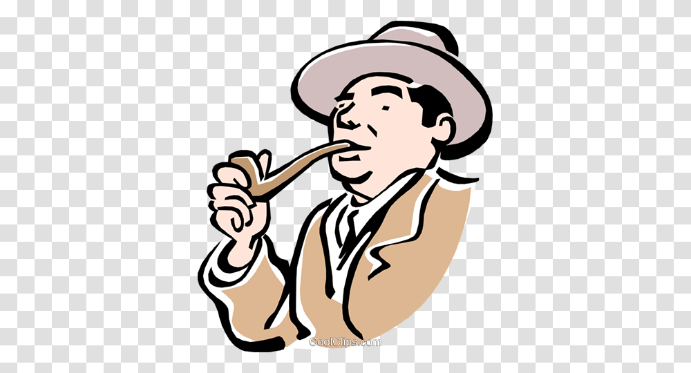 Man Smoking Pipe Royalty Free Vector Clip Art Illustration, Smoke Pipe Transparent Png