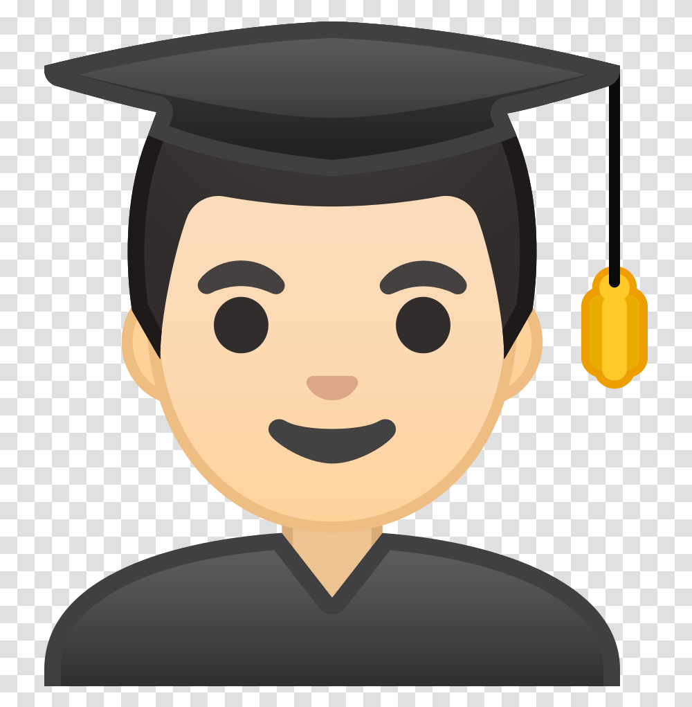 Man Student Light Skin Tone Icon Student Emoji, Graduation, Label Transparent Png