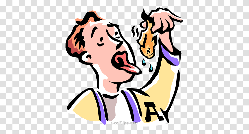 Man Swallowing Goldfish Royalty Free Vector Clip Art Illustration, Person, Human, Performer, Clown Transparent Png