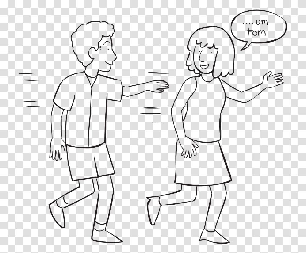 Man Tagging A Woman In Game Of Name Tag Line Art, Shorts, Person, Hand Transparent Png