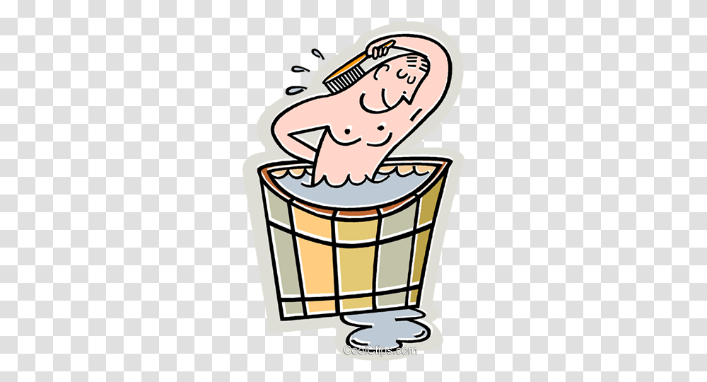 Man Taking A Bath Royalty Free Vector Clip Art Illustration, Food, Can, Tin Transparent Png