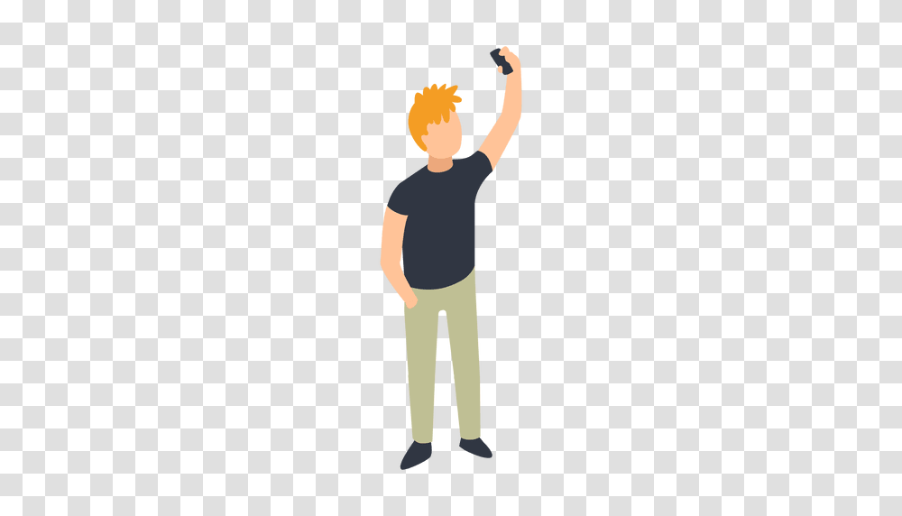 Man Taking Selfie Illustration, Standing, Person, Green Transparent Png