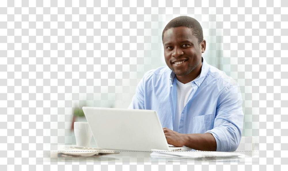 Man Taking Test, Person, Laptop, Pc, Electronics Transparent Png