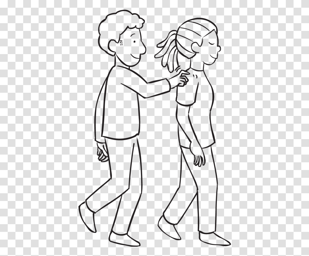 Man Tapping Woman On Shoulder As Part Of Fun Partner Tapping On Shoulder, Stencil, Person, Human, Face Transparent Png