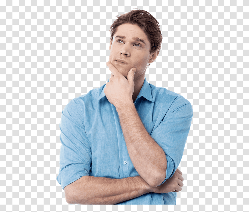 Man Thinking About Something, Person, Sleeve, Long Sleeve Transparent Png