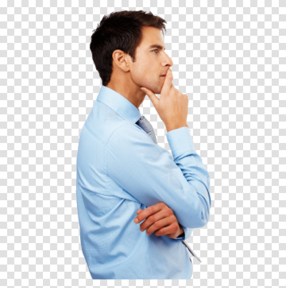 Man Thinking Person Thinking, Apparel, Shirt, Tie Transparent Png