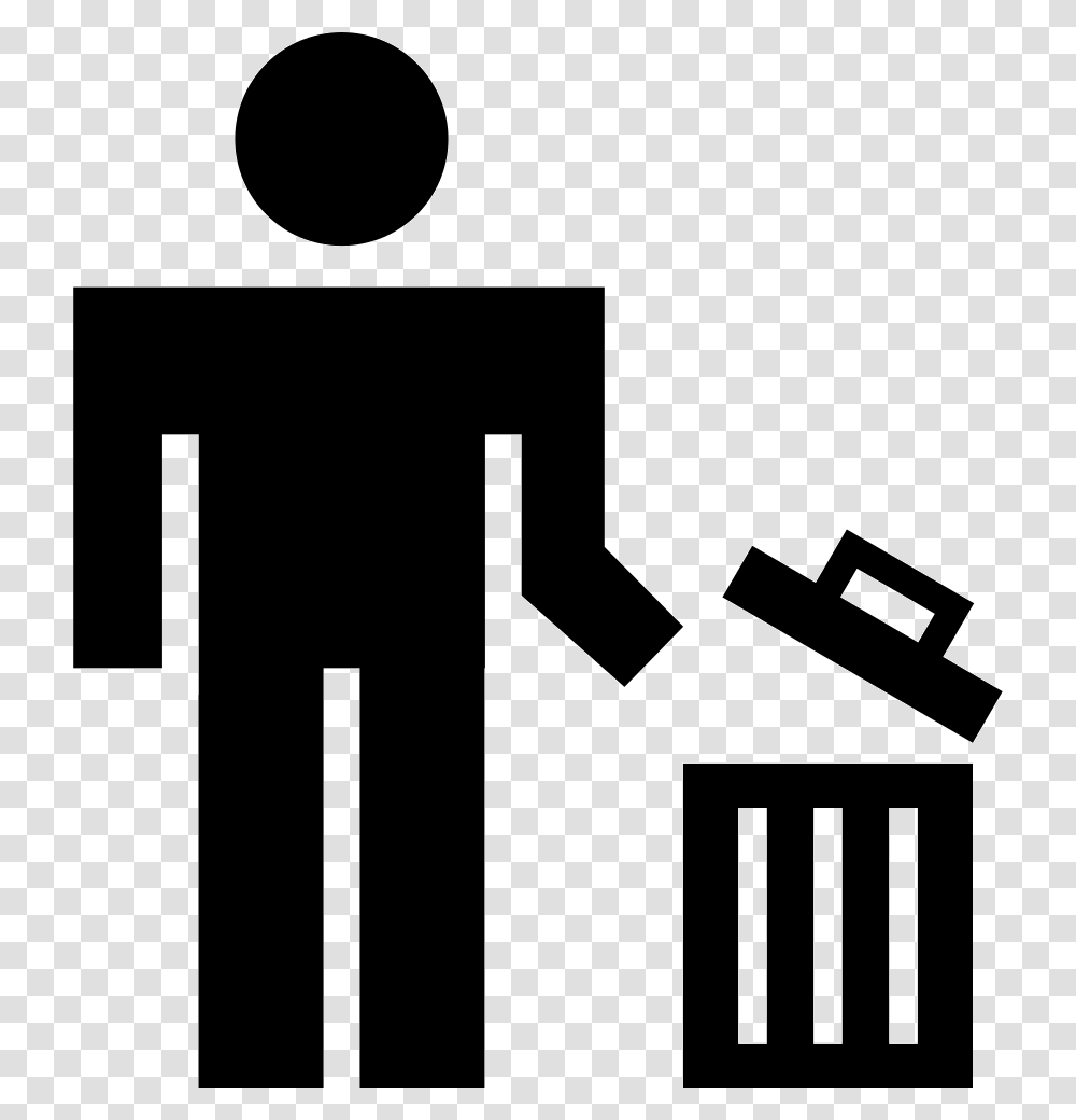 Man Throwing A Can To Trash Container Boneco Lixo No Lixo, Cross, Stencil Transparent Png