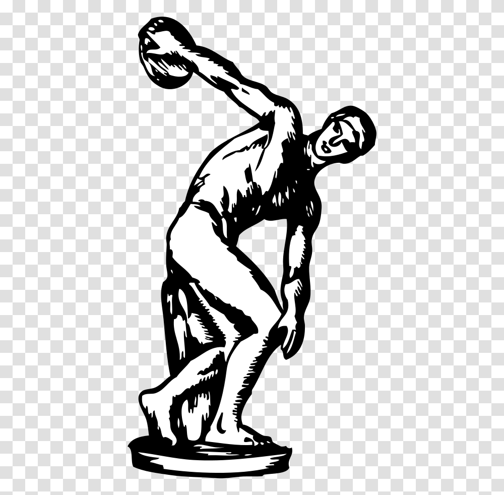 Man Throwing Discus, Stencil, Mammal, Animal, Person Transparent Png
