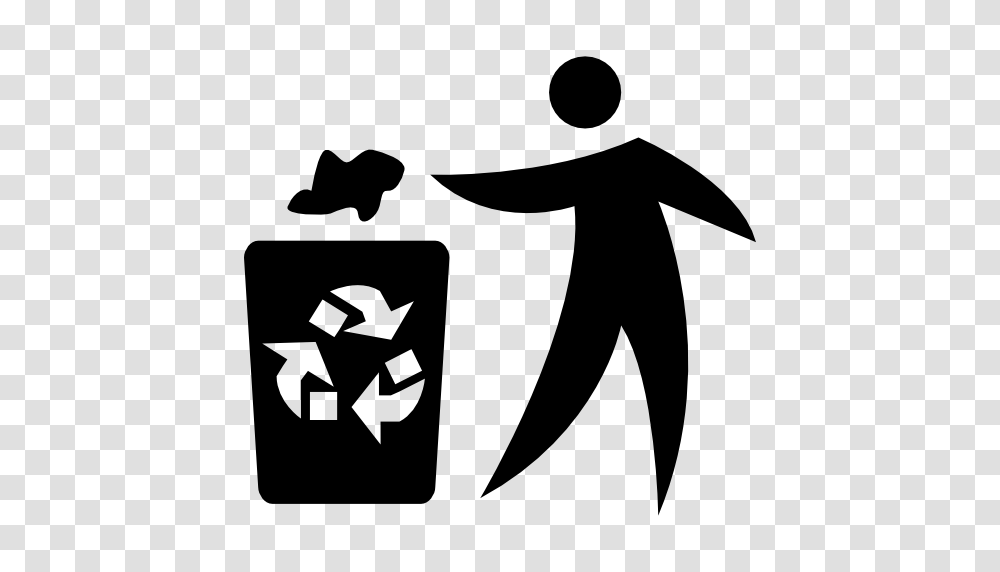 Man Throwing Paper In Recycle Container, Recycling Symbol, Person, Human Transparent Png