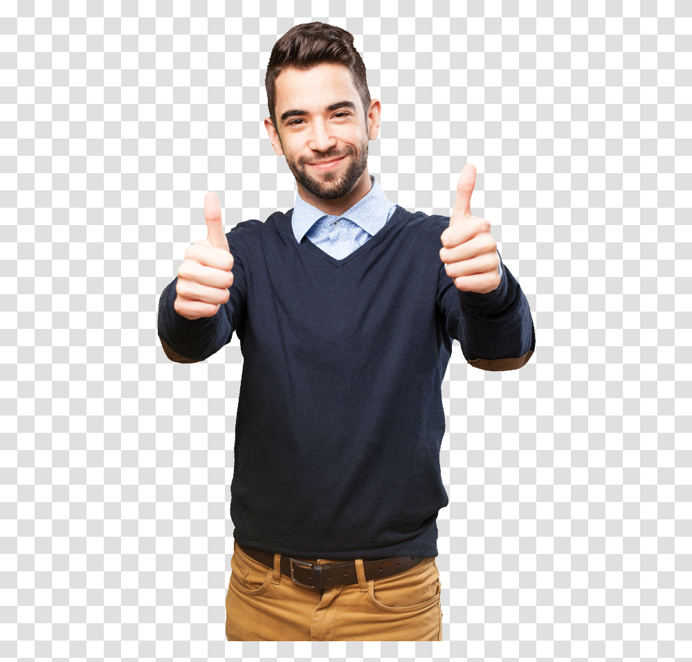 Man Thumbs Up, Person, Finger, Tie Transparent Png