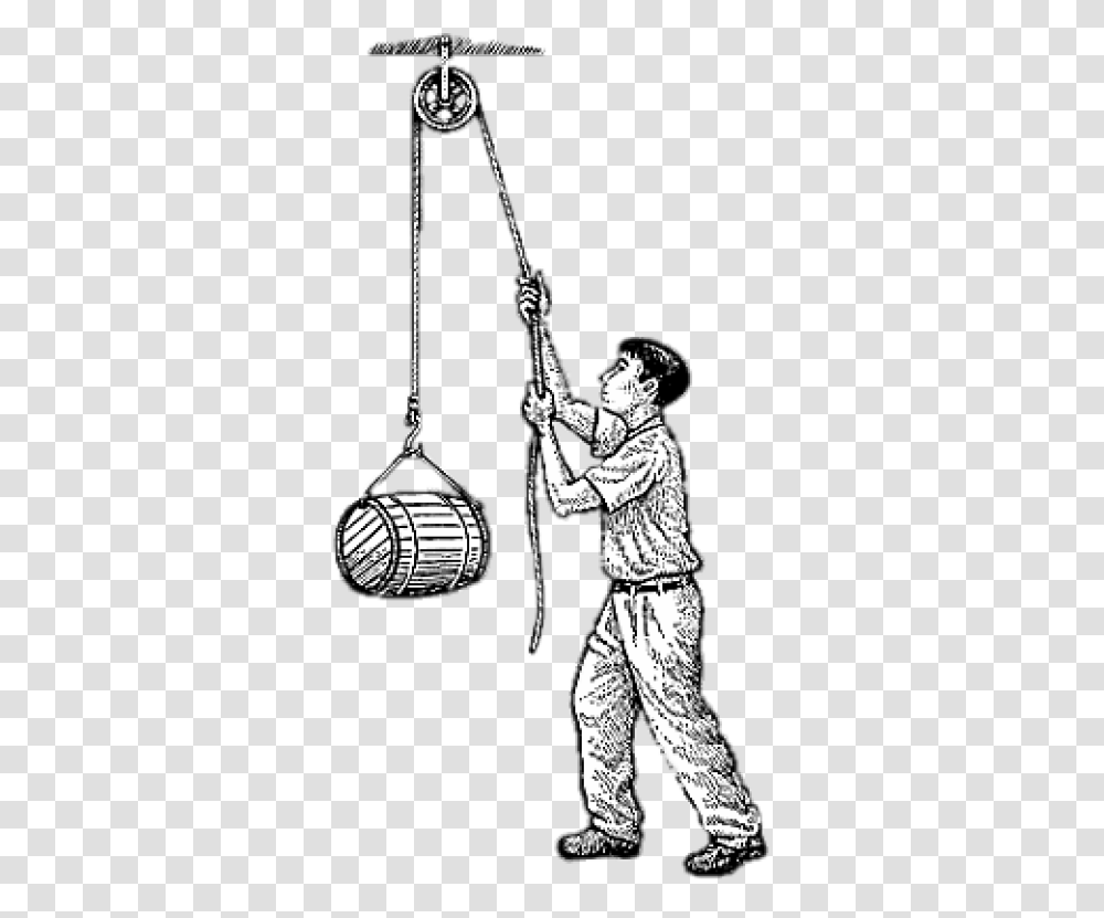 Man Using A Pulley Pulley, Person, Human, Musical Instrument, Musician Transparent Png