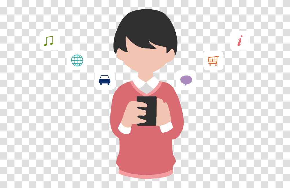 Man Using Medium Image Using Smartphone Icon, Person, Label, Dating Transparent Png