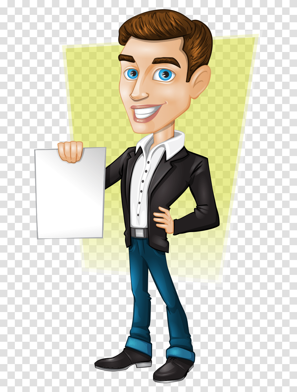 Man Vector Handsome Animated Man, Person, Female, Performer Transparent Png
