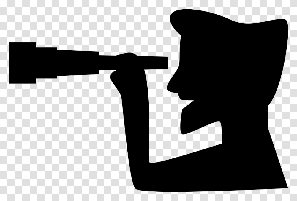 Man Viewing Through A Telescope Scalable Vector Graphics, Axe, Tool, Silhouette, Person Transparent Png