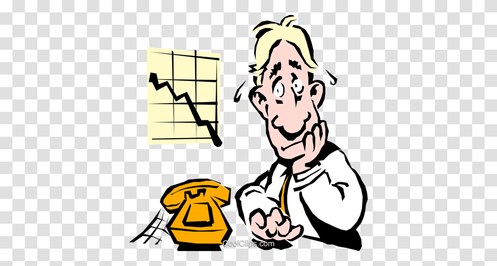 Man Waiting For The Phone To Ring Royalty Free Vector Clip Art, Person, Human, Doctor Transparent Png