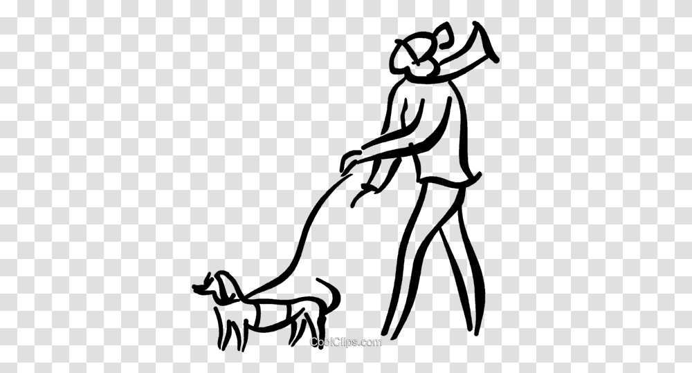 Man Walking A Dog Royalty Free Vector Clip Art Illustration, Silhouette, Photography, Animal, Stencil Transparent Png