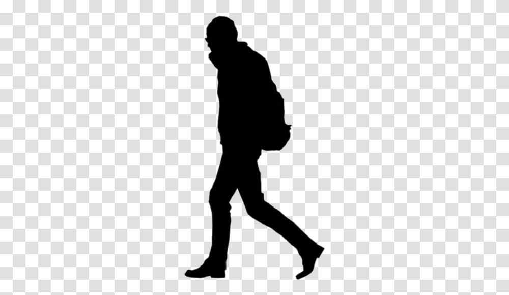 Man Walking Away Images Silhouette Guy Walking With Backpack, Person, Human, Stencil, Kneeling Transparent Png