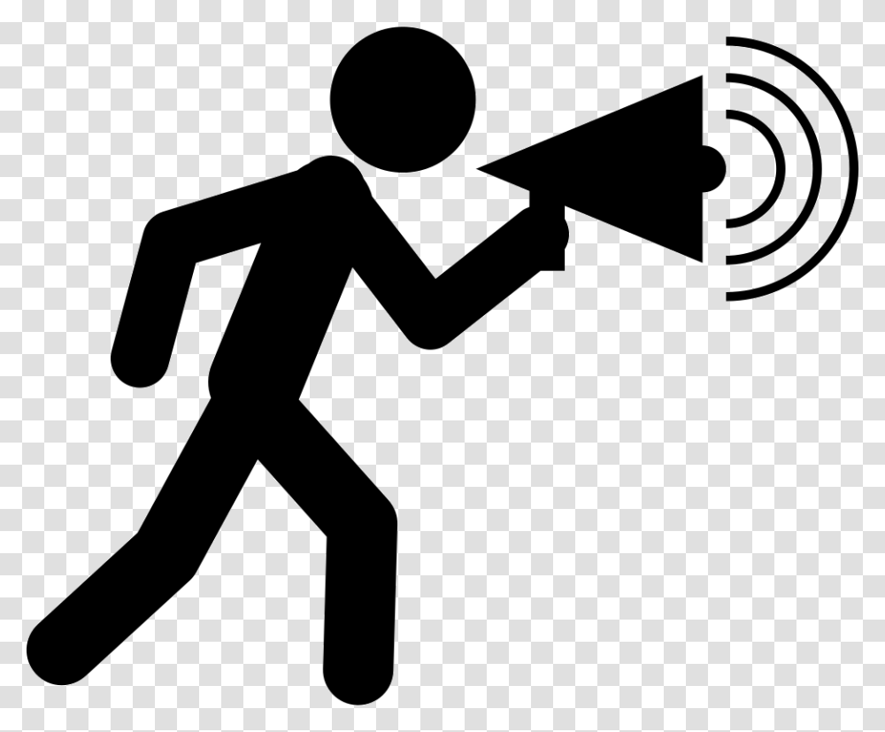 Man Walking Clipart People Speaker Icon, Person, Stencil, Hammer Transparent Png