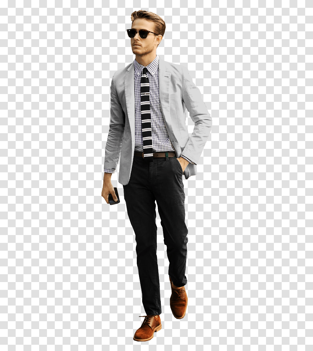 Man Walking Cut Out, Tie, Blazer, Jacket Transparent Png